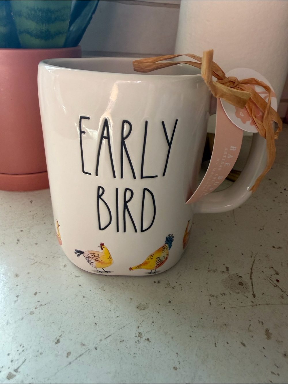 Rae Dunn White 'Early Bird' Ceramic Mug